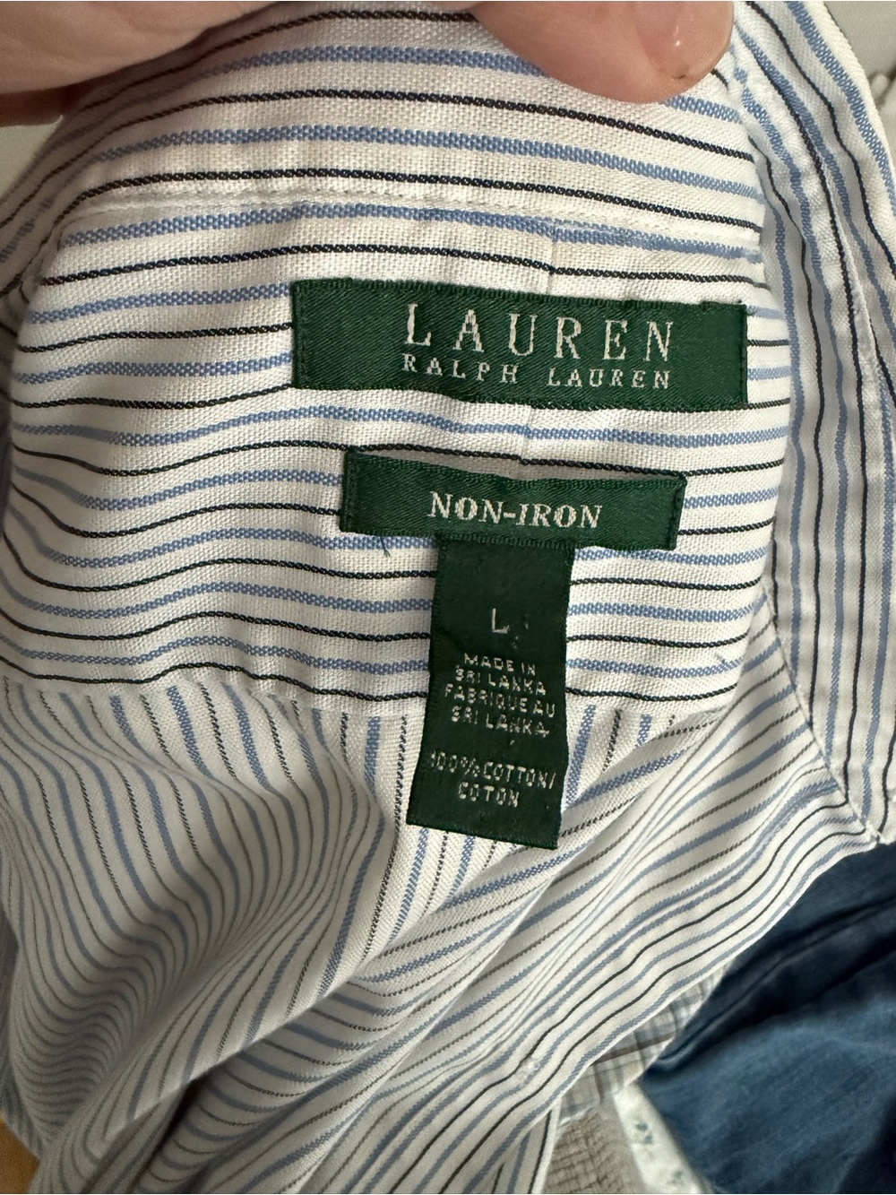 Lauren Ralph Lauren Blue & White Striped Button-Down Shirt - Women - Picture 2 of 4